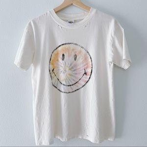Cotton on smiley printed distressed tshirt